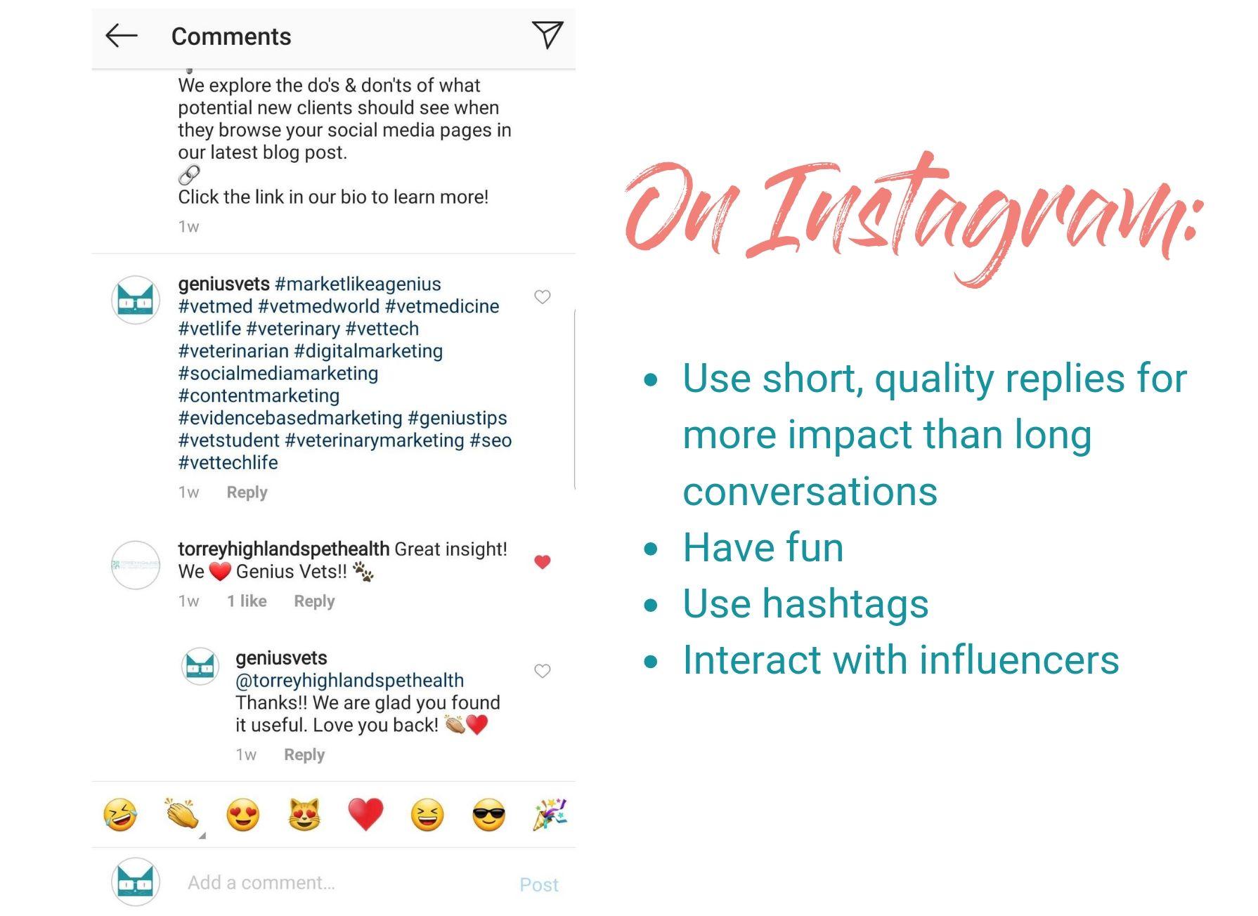Screenshot of Instagram comments and engagement