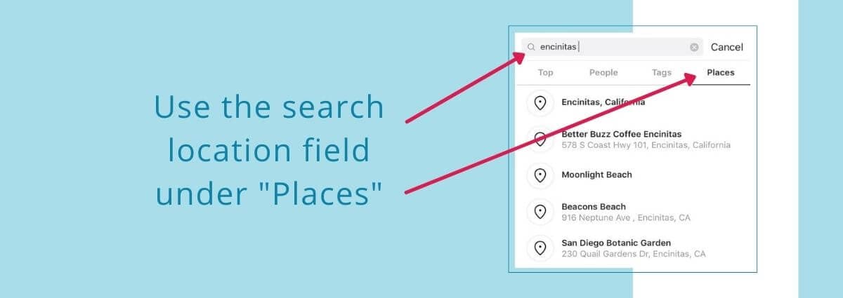 Use the Search Location Feature