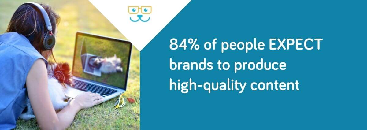 84% of people expect brands to produce high-quality content