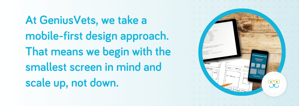 GeniusVets takes a mobile-first design approach