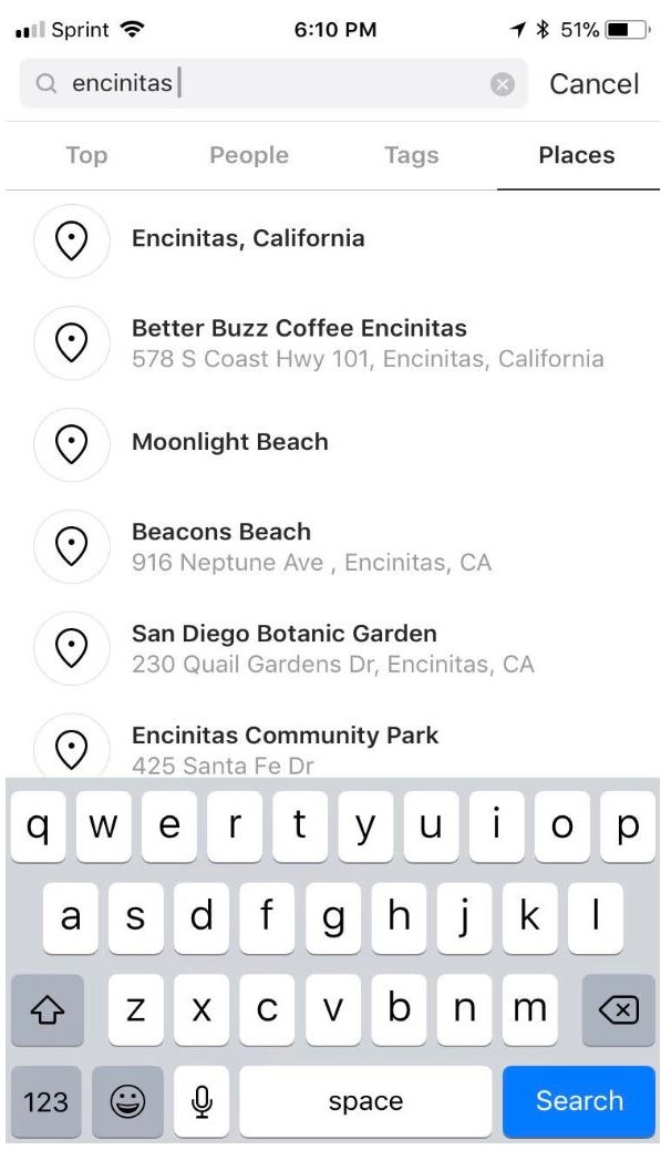 Use the Search Location Feature